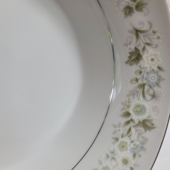 Imperial China Wild Flower Serving Bowl White Green Blue & White Flowers 9 INCH - Picture 7 of 15
